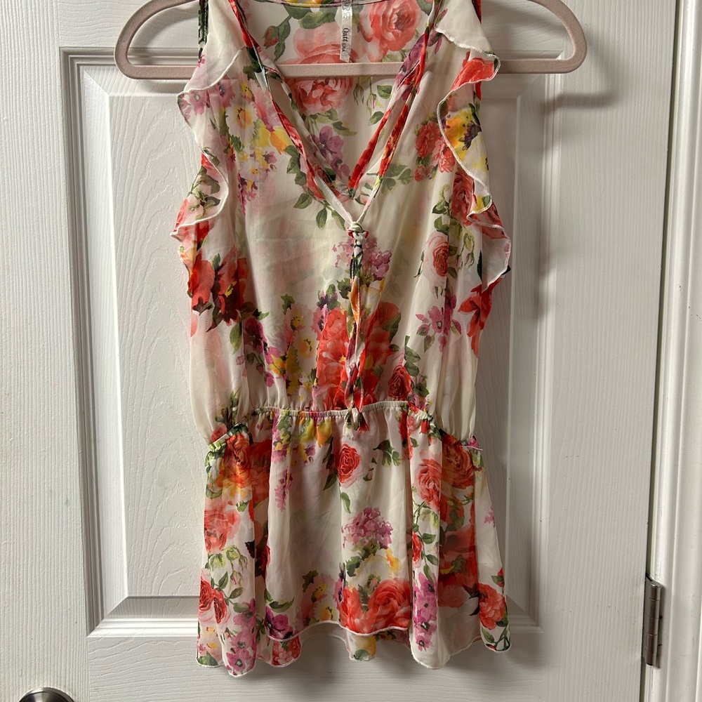 Vibrant Floral V-Neck Top